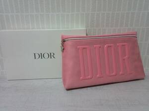 Dior　 クリスチャンディオール　未使用　箱付　ノベルティー　ピンク　スエード風　大きなポーチ　クラッチ　星型チャーム付