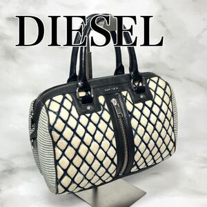 DIESEL ディーゼル　ハンドバッグ ボストンバッグ　キルティング模様