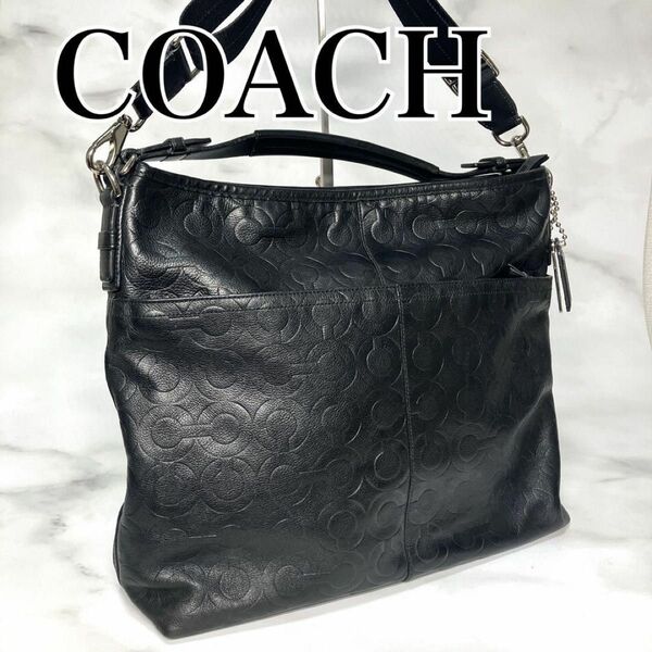 COACH コーチ　トートバッグ　ショルダーバッグ　2way ブラック　レザー