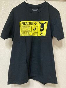 ポケットモンスター ピカチュウ Tシャツ レディース Mサイズ 黒 ブラック イエロー ポケモン図鑑