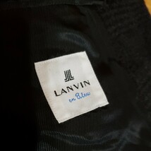 良質極暖★【ランバン/LANVIN en Bleu】秋冬高級『上質グレンチェック織フランネルウール』中綿入◎グレー ジャケット50(L-XL位)_画像6