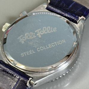 1円〜◆Folli Follie フォリフォリ STEEL COLLECTION クロノグラフ ストーンベゼル クォーツ メンズ腕時計 稼働品の画像8