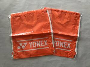 当時物　未使用　デッドストック　ヨネックス　YONEX　ナップサック2枚セット　ビニール巾着　サイズ：約36㎝×約44㎝　　HF1680