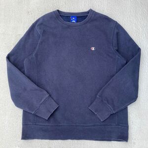 90s チャンピオン　champion スウェット　トレーナー　リバースウィーブ　ロゴ刺繍　古着　ワンポイントロゴ　シンプル　長袖　ゆるダボ1円