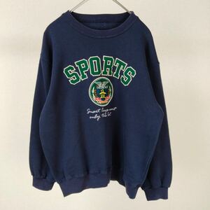 1円　90s vintage オーバーサイズ　ロゴ刺繍　スウェット　トレーナー　古着　レトロ　長袖　ゆるダボ　ストリート