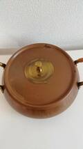 240314　鍋 なべ 銅製 銅鍋 調理器具 両手鍋 　口直径約17.5cm　難あり_画像2