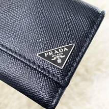 ☆極美品☆PRADA プラダ サフィアーノ 三角ロゴ キーケース NERO_画像7