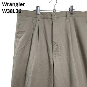 Wrangler W38L36 極太チノパン　ヴィンテージワイドパンツベージュ8