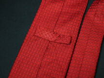 美品 【S.T.Dupont デュポン】A2000 Dロゴ 赤 RED SILK ブランド ネクタイ 古着 良品_画像3