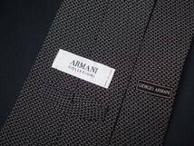 美品 【ARMANI COLLEZIONI アルマーニ コレッツォーニ】A2216 ブラック グレー イタリア 伊製 SILK ブランド ネクタイ 古着 良品_画像3