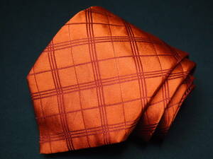 [BURBERRY Burberry ]A2286 orange серия Италия сделано в Италии SILK бренд галстук noba проверка хорошая вещь 