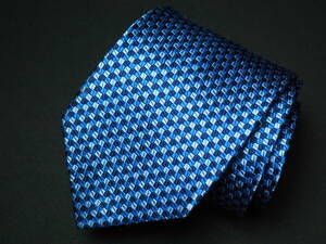 美品 【Paul Stuart ポールスチュアート】A2529 ブルー 青 日本製 SILK ブランド ネクタイ 古着 良品