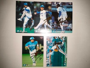 西武ライオンズ　00カルビープロ野球チップス　第三弾　金箔サインパラレル　5種5枚セット　松井稼頭央松坂大輔など