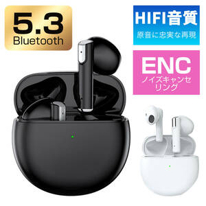 イヤホンワイヤレス Bluetooth5.3 ブルートゥース 最新版 高音質 片耳 重低音 軽量 防水 マイク付き iPhone Android Hi-Fi