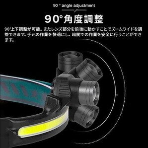 進化版 ヘッドライト usb充電式 角度調整可 最大1000ルーメン ６モード センサー点灯 ズーム機能の画像5