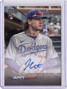  直筆サインカード！【ジェームズ・アウトマン James Outman】2023 Topps Stadium Club 直書き ★ Dodgers ドジャース ★ RC 大谷翔平 同僚