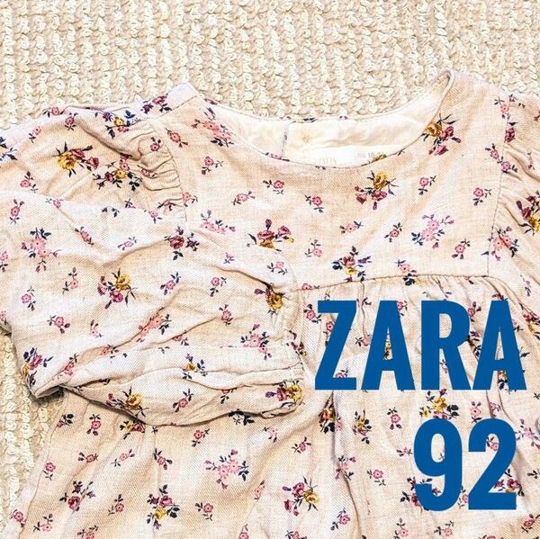 ZARA ブラウス チュニック 春服 花柄 長袖 92 90 80