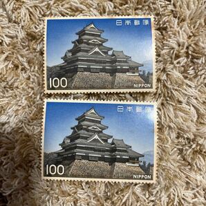 松本城 切手 100円×2枚の画像1