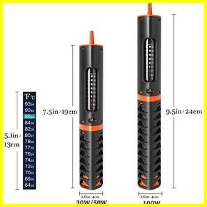 ★30W（15-40L）★ 石英防爆ガラスヒーター 温度調節できる水中型ヒーター セーフカバー付き 水槽用ヒーター 30Ｗ50Ｗ100Ｗの画像2