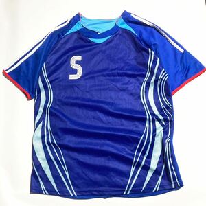 サッカー ☆ 日本代表 宮本 レプリカ ユニフォーム ジャージ Tシャツ ブルー ゲームシャツ L相当 Jリーグ ファン フットサル■SAP144