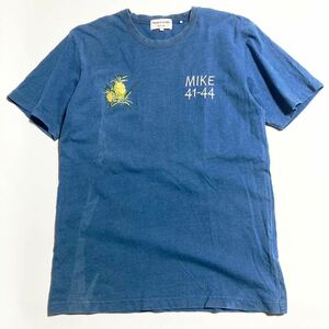 FREAK'S STORE ☆ GUAM 両面 刺繍 インディゴ 染め Tシャツ 半袖 L ストリート ミリタリー カジュアル 古着 フリークストア■SAP156