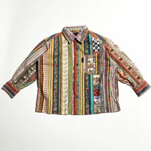 Пол Смит ☆ Kids 100 Design ◎ Total Pattern Итальянская ткань рубашка с длинным рукавом симпатичный милый модный выход ежедневного стиля Пол Смит ■ SAP141