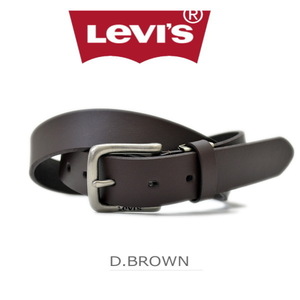 ベルト LEVI'S 本革 リーバイス 牛革 メンズベルト３cm幅 29mm 6602 ダークブラウン 新品 本物 ロゴ入りバックル