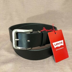 ベルト LEVI'S 本革 リーバイス 牛革 メンズベルト 35mm 6020 ブラック 新品 本物 ロゴ入りバックル
