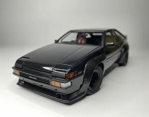 【フルカーボン】アオシマ製 1/24 AE86 N2仕様 カーボンデカール貼り込みフルカーボン 樹脂オーバーフェンダー 完成品