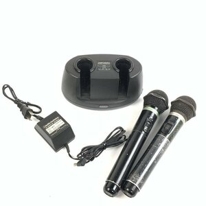 audio-technica AT-CLM700T/B , BC60 , AD1205JA ワイヤレスマイク / 充電器 / ACアダプター 全4点セット [カラオケ機器]◇ジャンク品