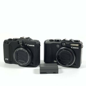 Canon キヤノン PowerShot G9/G15 コンパクトデジタルカメラ 2台セット バッテリーｘ１付き●現状品