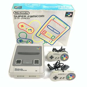 NINTENDO 任天堂 SHVC-001 スーパーファミコン ゲーム機本体 コントローラーx2/元箱付き＊現状品