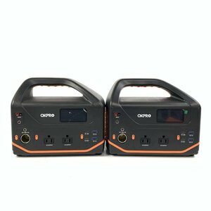 OKPRO Portable Power Station ポータブル電源装置 まとめ2台セット [レジャー/アウトドア/防災用品 ]＊現状品