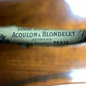 ACOULON&BLONDELET 4/4バイオリン 弓３本(カーボン製 YAMAHA 2本/型式不明 Coda Bow DIAMOND SX)/ハードケース付き★現状品の画像8