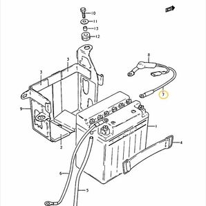 【送料無料】スズキ純正 GS400 GS400E GS400E2 GS400E3 バッテリー ケーブル( ハーネス リードワイヤー レギュレーター ターミナル 10L-A2)の画像2