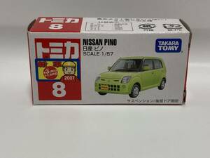 トミカ　赤箱　8　日産　ピノ　新車シール　ニュース付き