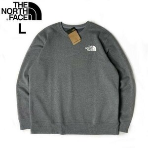 1円～!売切!【正規新品】THE NORTH FACE LOGO PULLOVER CREW トレーナー スウェット US限定 男女兼用 アウトドア 登山(L)グレー 181130-22