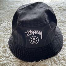 Stussy ステューシー バケットハット 帽子 ハット S Mサイズ ブラック_画像1