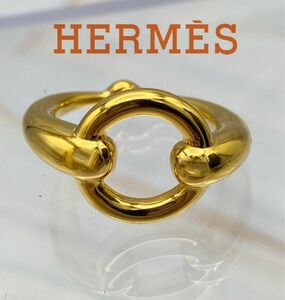 HERMES エルメス　モールズ　スカーフリング　ゴールド