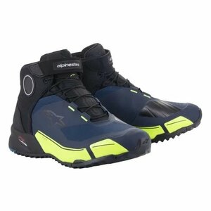 ★25％OFF★業販価格は問合せ下さい★新品アルパインスターズ　CR-X DRYSTAR RIDING SHOE BLACK DARK BLUE YELLOW FLUO 9(26.5cm)