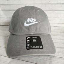 【55-57cm】ナイキ　NIKE　グレー　キャップ　ユニセックス　スポーツ　アウトドア　テニス　ジム　ダンス　トレーニング　ゴルフ_画像2