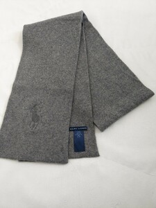 1000円スタート！★RALPH LAUREN★ラルフローレン★アンゴラ混★ニットマフラー★ビッグポニー★