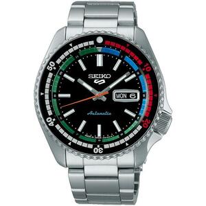 SEIKO セイコー5スポーツ メカニカル 自動巻き SKX スポーツ スタイル レトロカラーコレクション 日本製 ブラック メンズ腕時計SBSA221