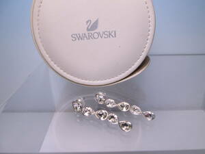 *SWAROVSKI Swarovski crystal красивый длинные серьги вместе с футляром 8.22g стандартный товар 