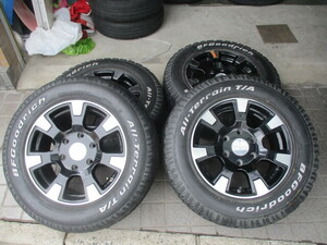 中古品☆ESSEX エセックス ハイエース 16×7J +38 6H BF Goodrich All Terrain 215/70 R16 2014年製☆即決☆引きとり歓迎☆