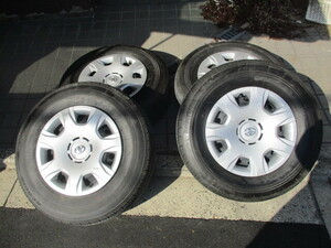 在庫整理☆中古品☆200系 ハイエース 純正スチールホイール 鉄ホイール 鉄チン BRIDGESTONE ECOPIA 195/80 R15 2022年製 A☆即決☆