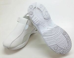 B goods 16546 nurse shoes LL size 24.5cm 25.0cm white room shoes indoor shoes on shoes nursing shoes velcro band mesh lady's ①