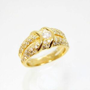 ◎中古美品◎１８金　ダイヤ　0.21ｃｔ　0.325ct　リング　14号