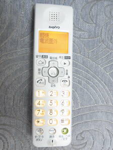 送料無料 SANYO サンヨー 電話子機 TEL-SDJ8 動作確認美品 おまけ純正アダプター付充電台と新品バッテリー（TEL-DJ8 / TEL-DJW8 親機対応）