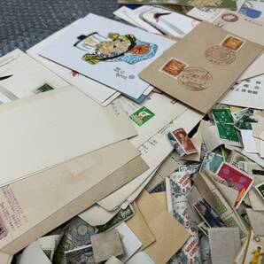 日本切手 古切手 みほん切手 はがき 初日カバー 消印済み＆未使用 大量まとめ 総重量約940ｇ コレクター収集品の画像5